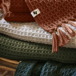 Plaid Et Jeté|Couvre-Lit Et Édredon|L'EFFET PAPILLON Plaid canapé matière recyclée (180 x 220 cm) Gabin Terracotta