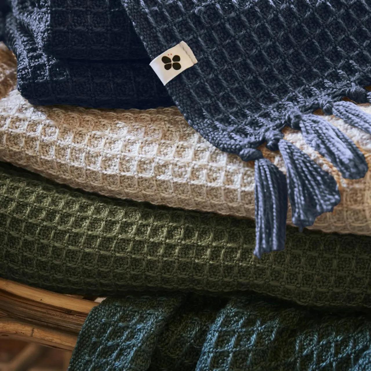 Plaid Et Jeté|Couvre-Lit Et Édredon|L'EFFET PAPILLON Plaid canapé matière recyclée (180 x 220 cm) Gabin Bleu nuit