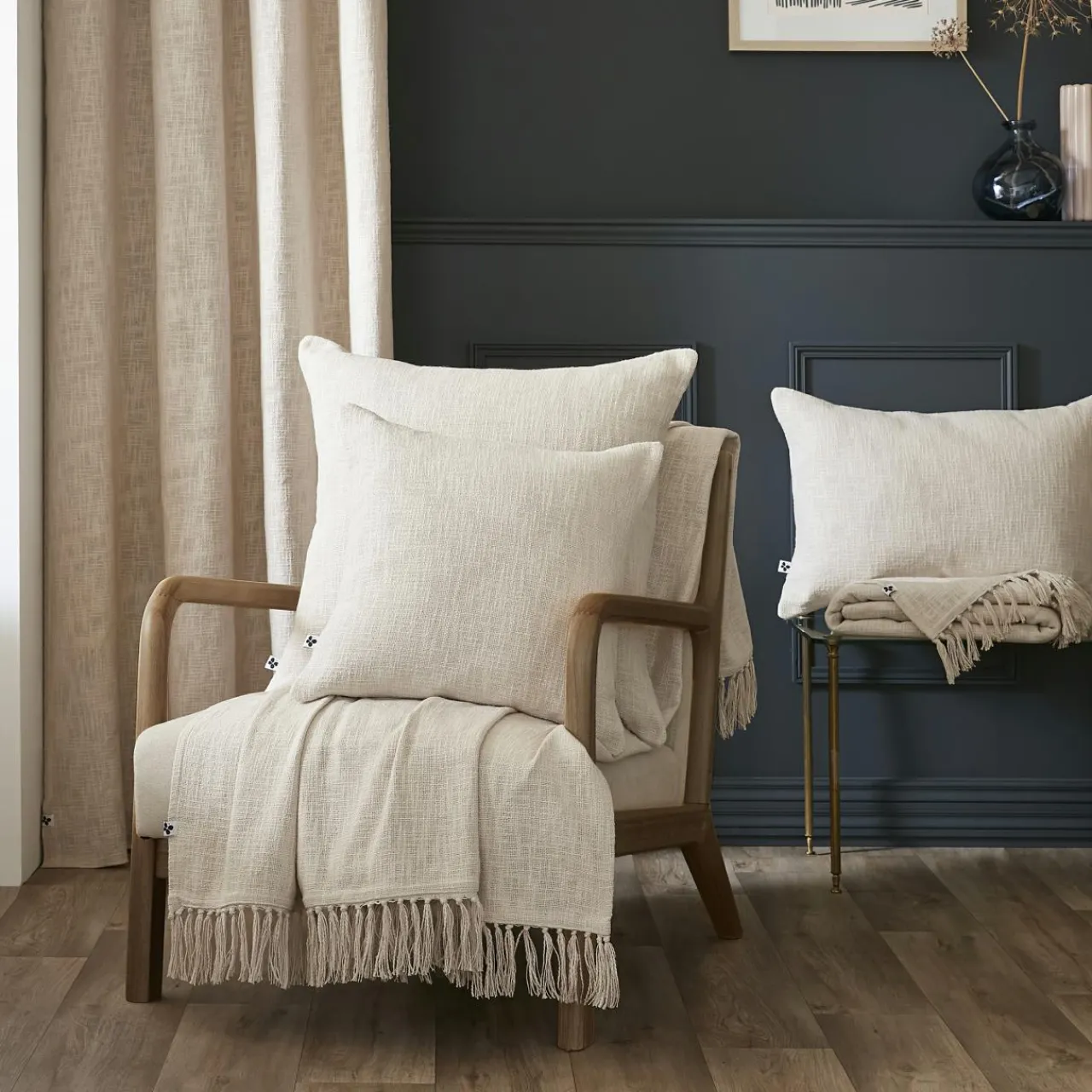 Plaid Et Jeté|Couvre-Lit Et Édredon|L'EFFET PAPILLON Plaid coton (180 x 220 cm) Sixtine Beige