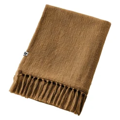 Plaid Et Jeté|Couvre-Lit Et Édredon|L'EFFET PAPILLON Plaid coton (180 x 220 cm) Sixtine Camel