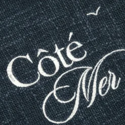 Plaid Et Jeté|STOF Plaid coton doux (125 x 150 cm) Bordemer Bleu marine