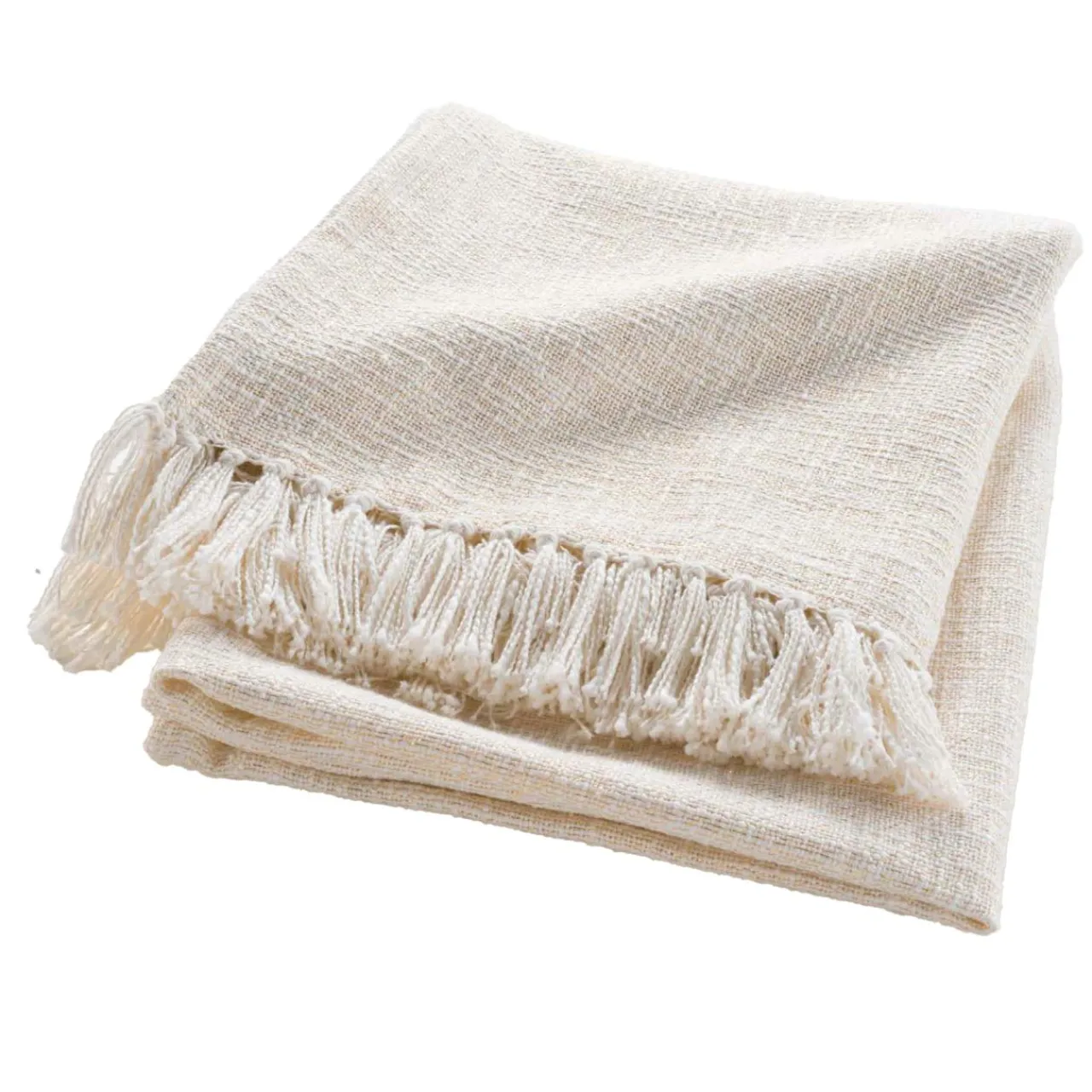 Plaid Et Jeté|douceur d'intu017drieur Plaid coton doux (125 x 150 cm) Ziggy Ecru