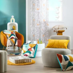 Plaid Et Jeté|STOF Plaid coton recyclé (125 x 150 cm) Blokken Multicolore