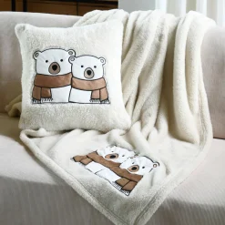 Plaid, Coussin Et Tapis De Noël|STOF Plaid de Noël (150 cm) Douillet Ecru