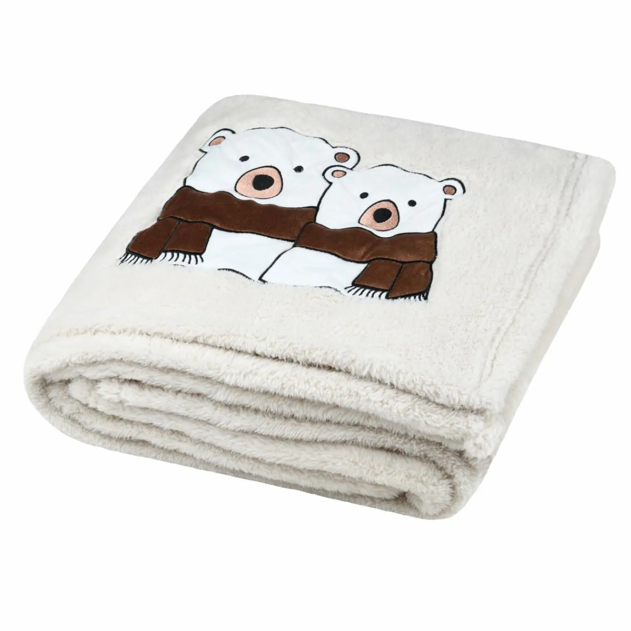 Plaid, Coussin Et Tapis De Noël|STOF Plaid de Noël (150 cm) Douillet Ecru