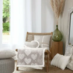 Plaid Et Jeté|STOF Plaid doux (130 x 160 cm) Adelaïde Beige