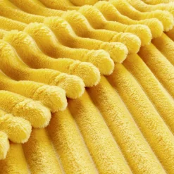 Plaid Et Jeté|EMINZA Plaid doux (125 x 150 cm) Dune Jaune