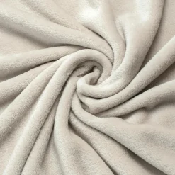 Plaid Et Jeté|EMINZA Plaid doux flanelle (125 x 150 cm) Didou grège Beige