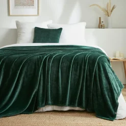 Plaid Et Jeté|EMINZA Plaid doux flanelle (180 x 230 cm) Didou Vert
