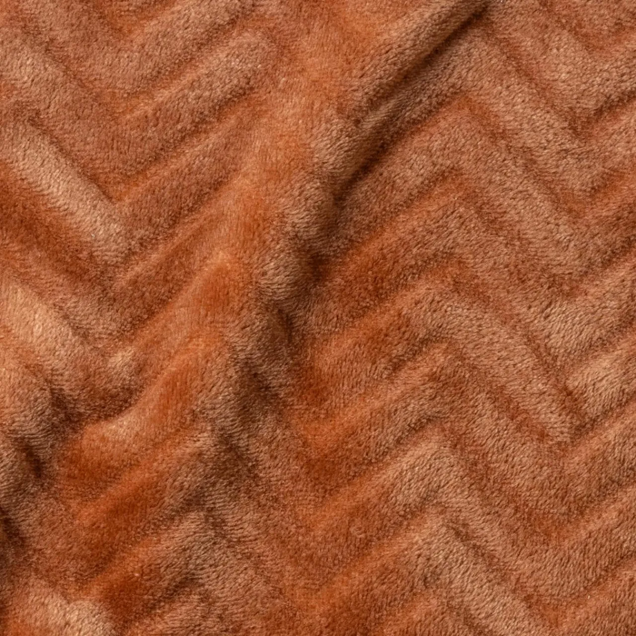 Plaid Et Jeté|EMINZA Plaid doux flanelle (180 x 230 cm) Zag Cuivre