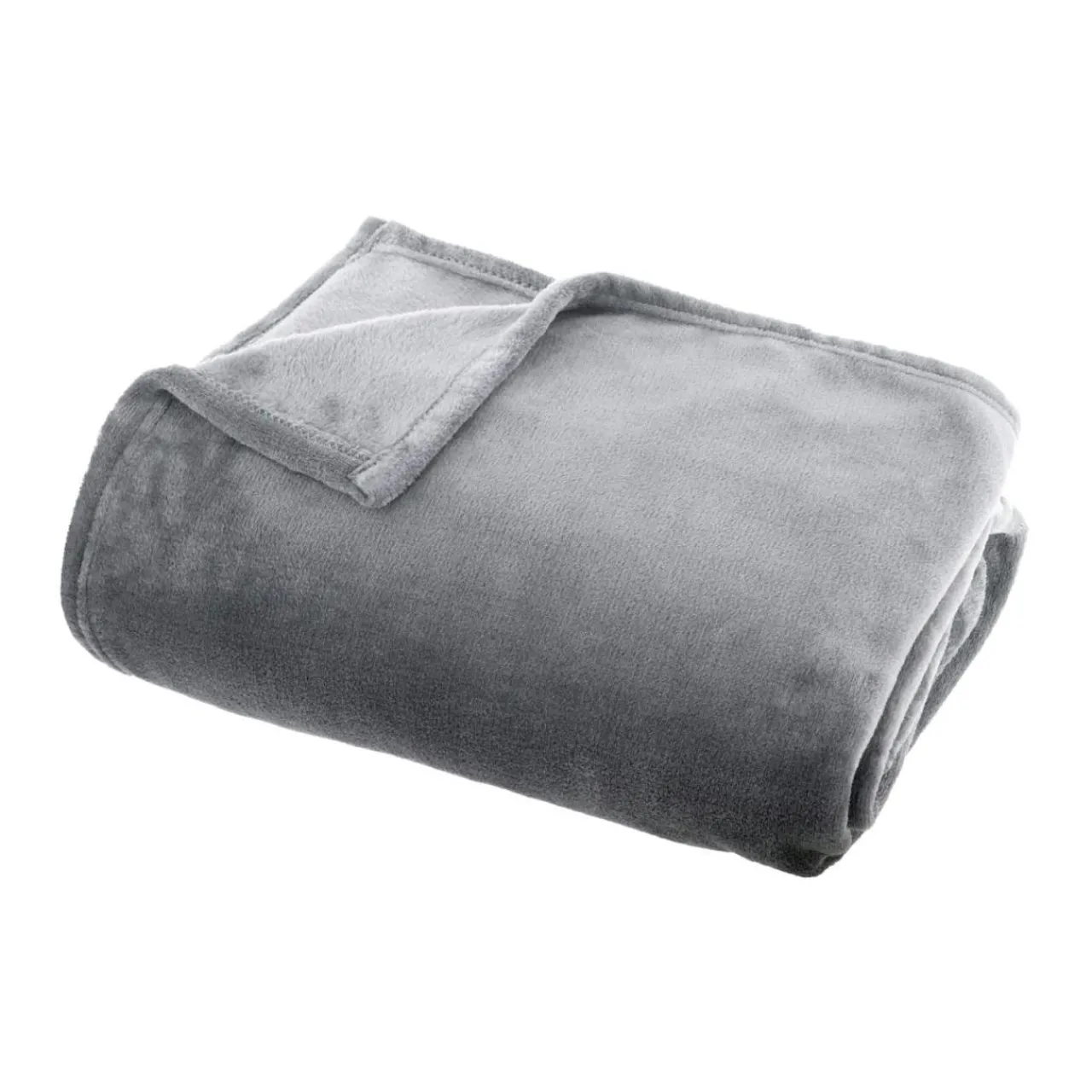 Plaid Et Jeté|EMINZA Plaid doux flanelle (125 x 150 cm) Didou Gris clair