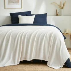 Plaid Et Jeté|EMINZA Plaid doux flanelle (180 x 230 cm) Didou Ivoire