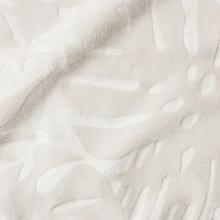 Plaid Et Jeté|EMINZA Plaid doux flanelle (125 x 150 cm) Flore Ecru