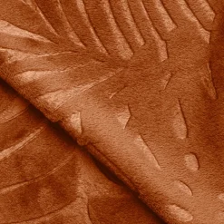 Plaid Et Jeté|EMINZA Plaid doux flanelle (125 x 150 cm) Flore Cuivre