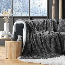 Plaid Et Jeté|DOUCEUR D'INTERIEUR Plaid fausse fourrure (150 cm) Toronto Taupe foncé