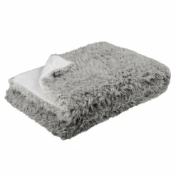 Plaid Et Jeté|LOVELY CASA Plaid fausse fourrure (160 cm) Mouton Taupe