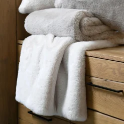 Plaid Et Jeté|STOF Plaid fausse fourrure (180 x 220 cm) Bostan Ecru Beige