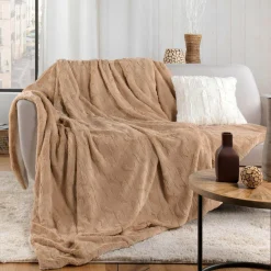 Plaid Et Jeté|douceur d'intu017drieur Plaid fausse fourrure (180 x 220 cm) Foxy Taupe