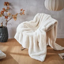 Plaid Et Jeté|EMINZA Plaid fausse fourrure (140 x 200 cm) Finn Blanc