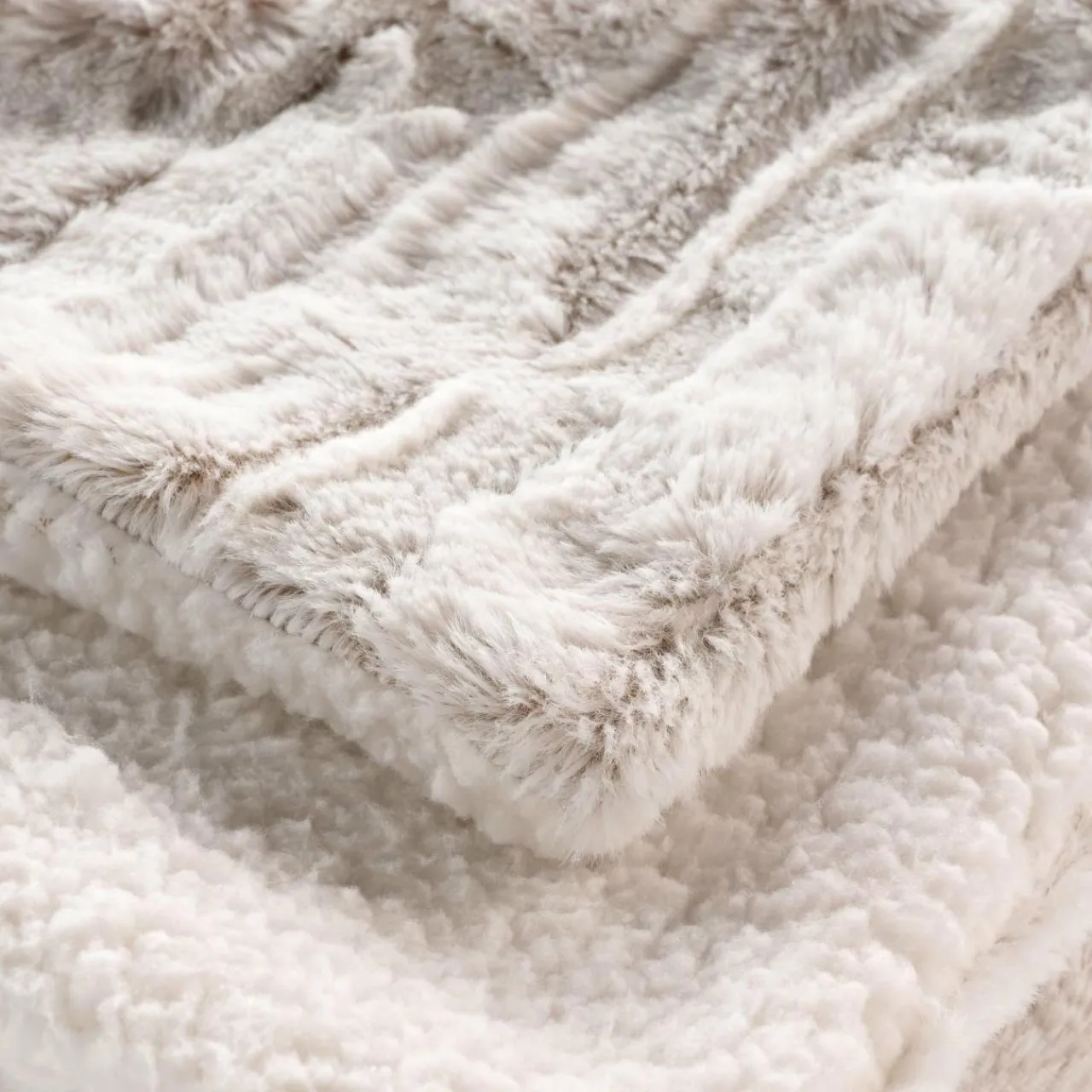 Plaid Et Jeté|douceur d'intu017drieur Plaid fausse fourrure (180 x 220 cm) Lynx Beige