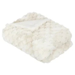 Plaid Et Jeté|Atmosphera, cru017dateur d'intu017drieur Plaid fausse fourrure (120 x 160 cm) Adriel Beige