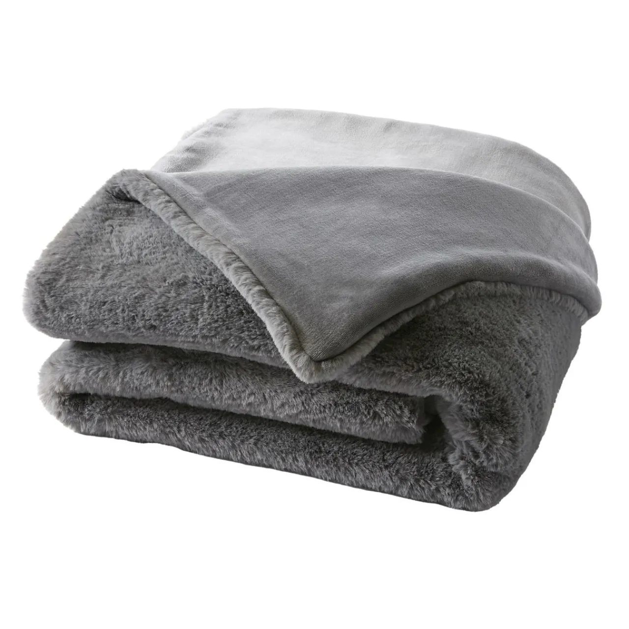 Plaid Et Jeté|EMINZA Plaid fausse fourrure (140 x 200 cm) Finn Gris Anthracite