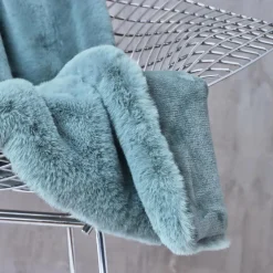 Plaid Et Jeté|EMINZA Plaid fausse fourrure (140 x 200 cm) Finn Bleu