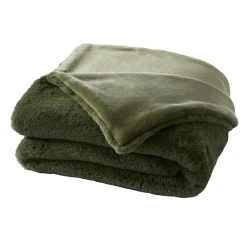 Plaid Et Jeté|EMINZA Plaid fausse fourrure (140 x 200 cm) Finn Vert kaki