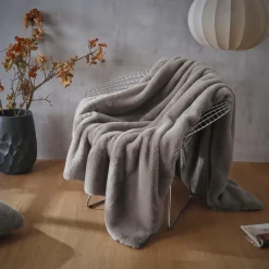 Plaid Et Jeté|EMINZA Plaid fausse fourrure (140 x 200 cm) Finn Taupe