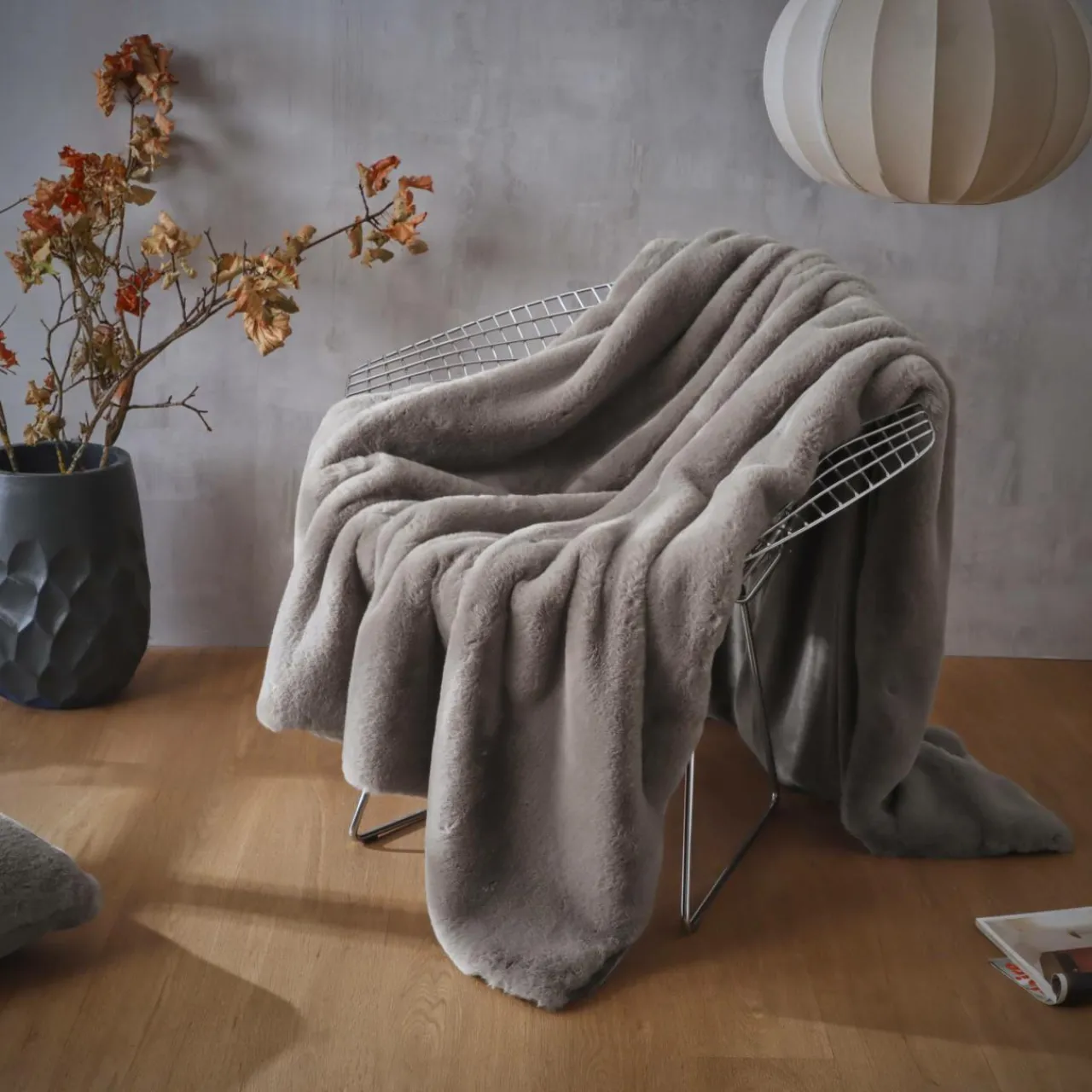 Plaid Et Jeté|EMINZA Plaid fausse fourrure (140 x 200 cm) Finn Taupe