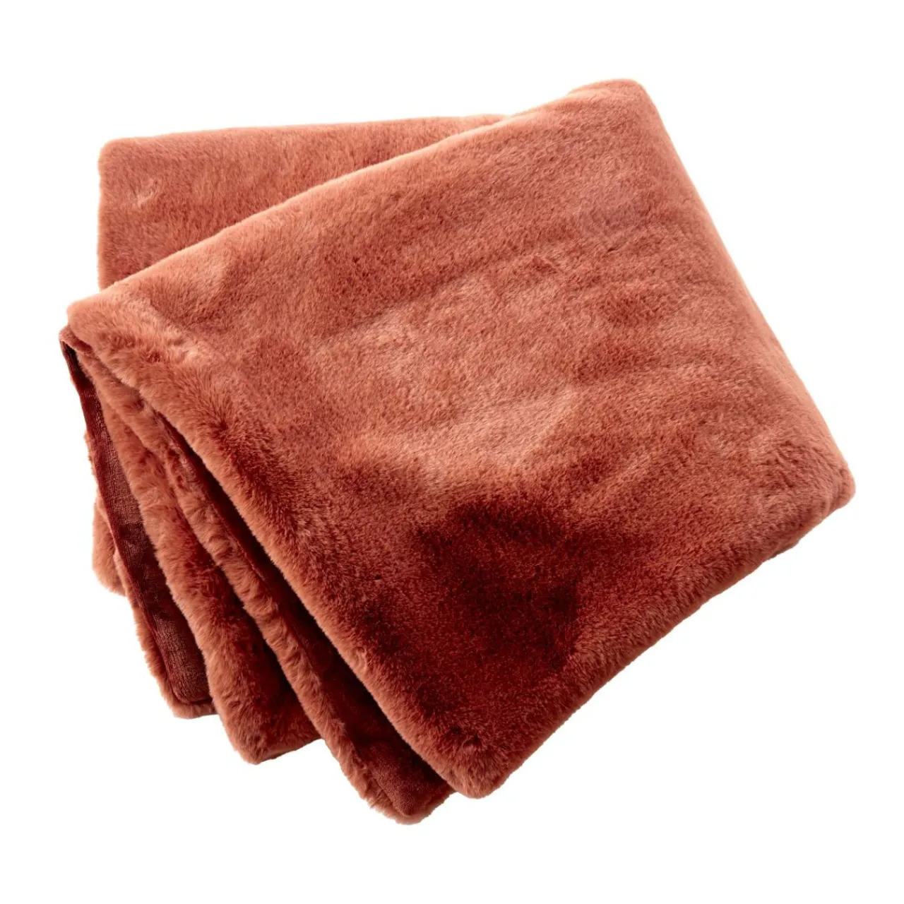 Plaid Et Jeté|EMINZA Plaid fausse fourrure (140 x 200 cm) Finn Terracotta