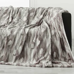 Plaid Et Jeté|DOUCEUR D'INTERIEUR Plaid fausse fourrure (125 x 150 cm) Caribou Taupe