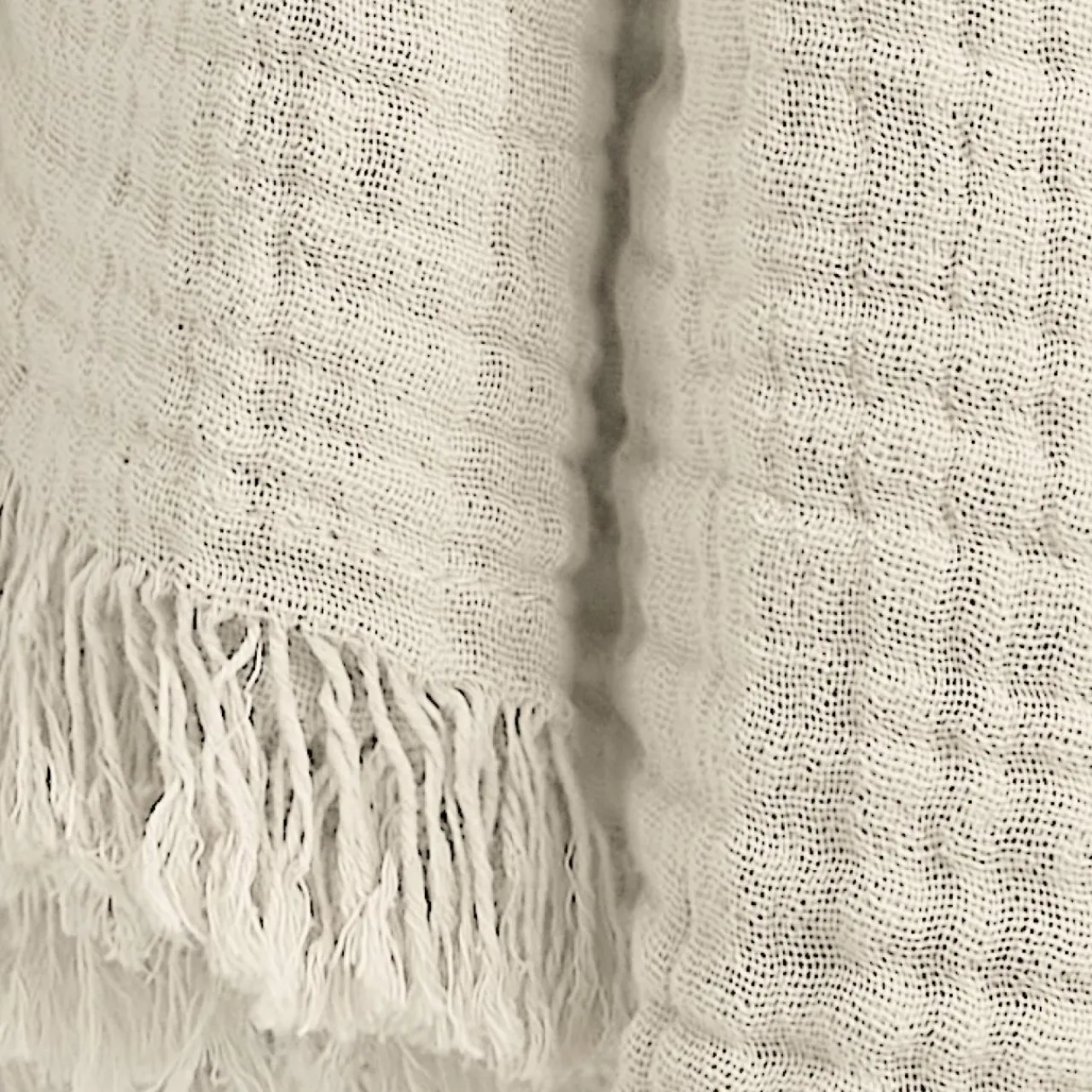 Plaid Et Jeté|Couvre-Lit Et Édredon|EMINZA Plaid gaze de coton (180 x 220 cm) Gaïa pampa Beige