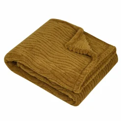 Plaid Et Jeté|LOVELY CASA Plaid polaire (220 cm) Columbia Camel