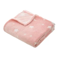 Coussin Et Plaid Enfant|Coussin Et Plaid Enfant|Atmosphera createur d'interieur for kids Plaid polaire phosphorescent enfant (125 x 150 cm) Voie lactée Rose