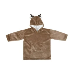 Coussin Et Plaid Enfant|Coussin Et Plaid Enfant|STOF Plaid poncho enfant (60 x 95 cm) Gabin Marron