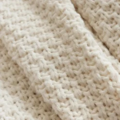 Plaid Et Jeté|EMINZA Plaid tricot (125 x 150 cm) Tessa Ivoire