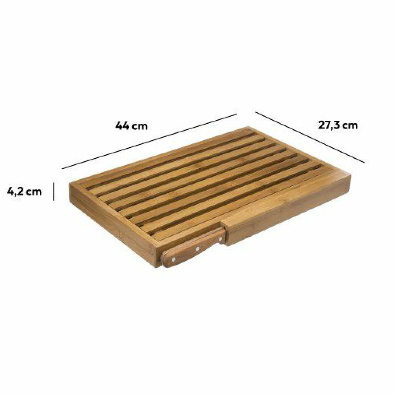 Egouttoir, Planche À Découper|ATMOSPHERA Planche à pain avec couteau (44 x 27 cm) Bambou Naturel