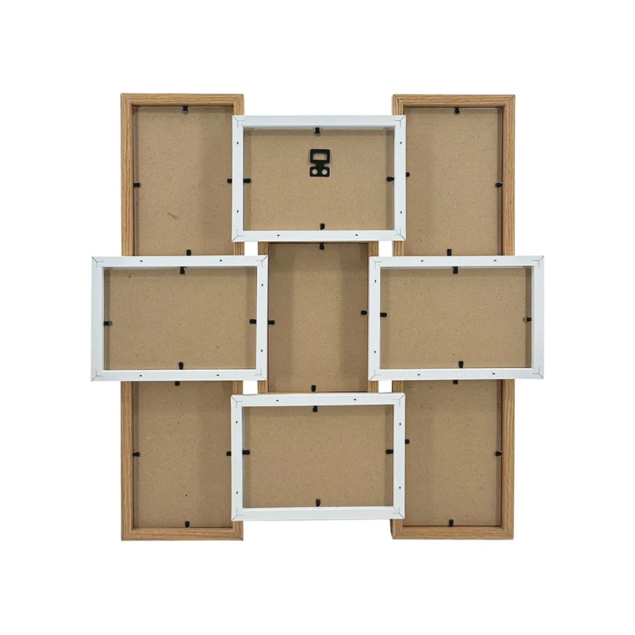 Toile, Cadre, Déco Murale|EMINZA Pêle-mêle mural 9 photos bois (H45 cm) Zola Beige