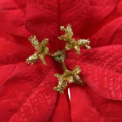 Décoration De Sapin|KAEMINGK Poinsettia de Noël Giana sur clip (D26 cm) Rouge