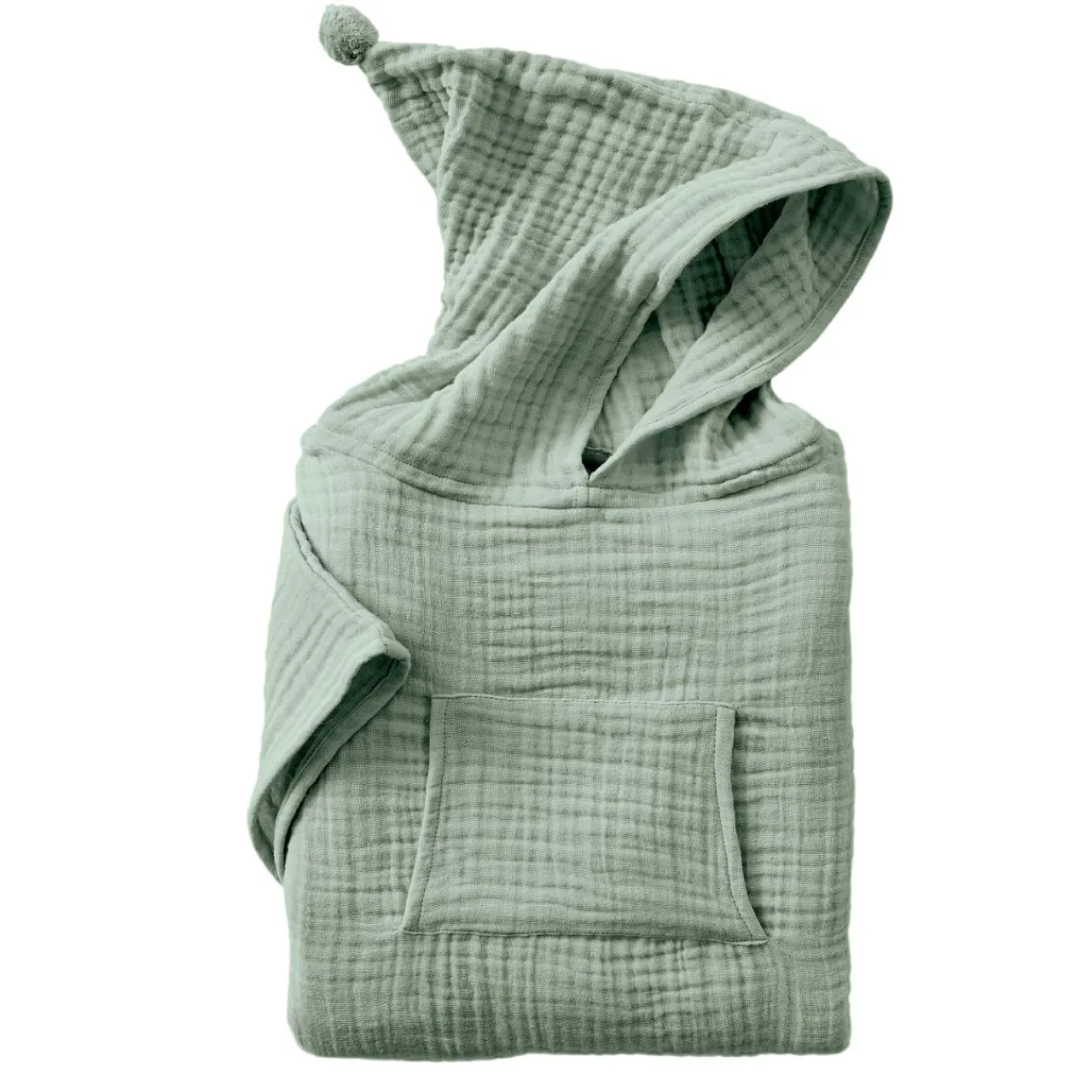 Coussin Et Plaid Enfant|Coussin Et Plaid Enfant|EMINZA Poncho de bain enfant gaze de coton 2/5 ans Gaïa Vert Eucalyptus