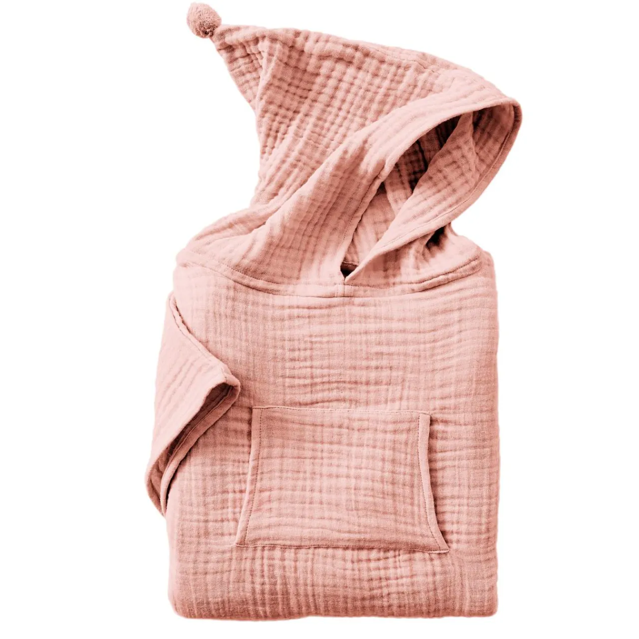 Coussin Et Plaid Enfant|Coussin Et Plaid Enfant|EMINZA Poncho de bain enfant gaze de coton 2/5 ans Gaïa Rose Pêche