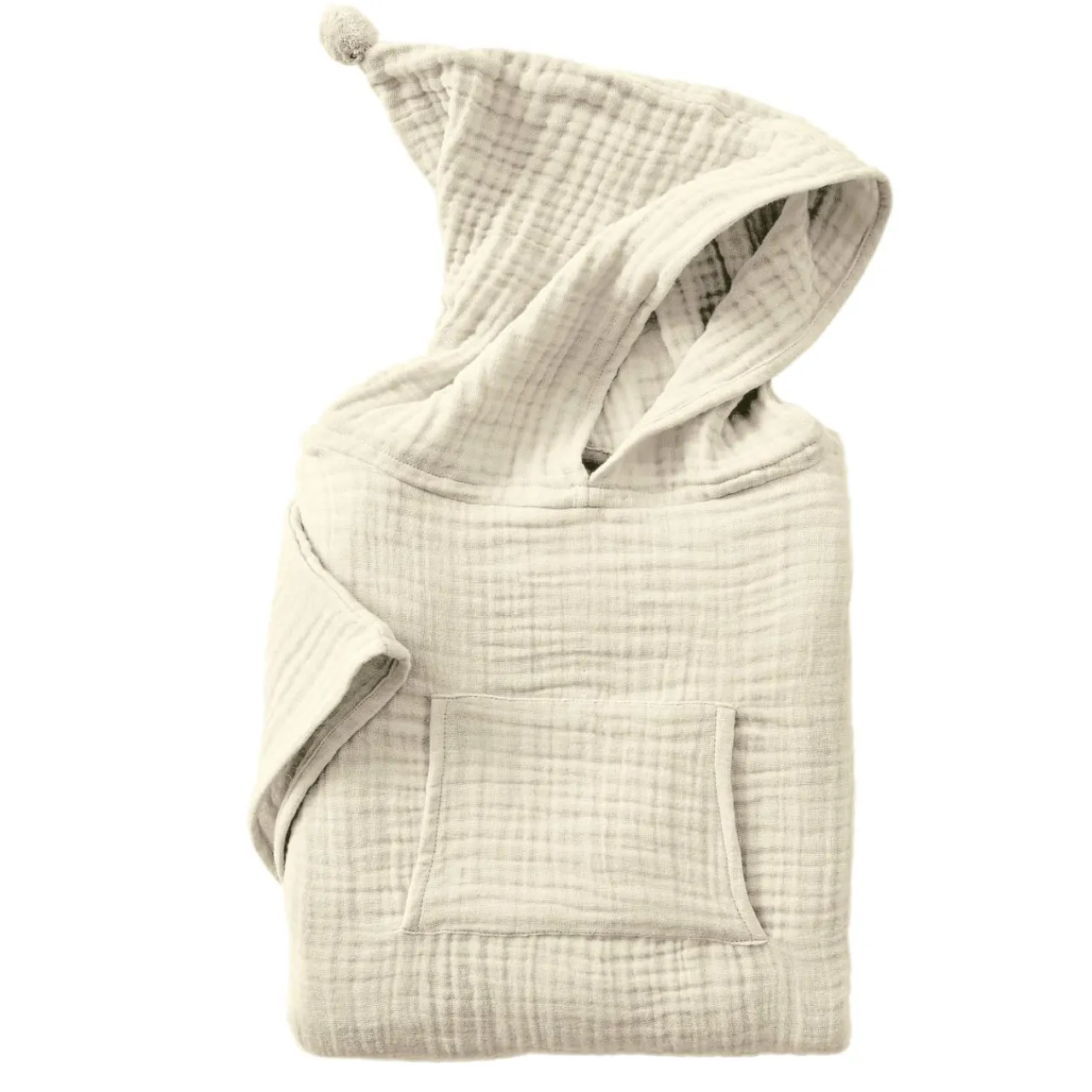 Coussin Et Plaid Enfant|Coussin Et Plaid Enfant|EMINZA Poncho de bain enfant gaze de coton 6/10 ans Gaïa pampa Beige