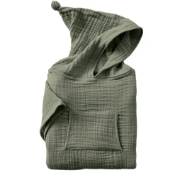 Coussin Et Plaid Enfant|Coussin Et Plaid Enfant|EMINZA Poncho de bain enfant gaze de coton 2/5 ans Gaïa Vert romarin