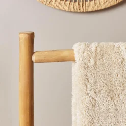 Rangement Salle De Bain|TENDANCE Porte serviette canne de bambou 2 niveaux (H105 cm) Hanoï Naturel