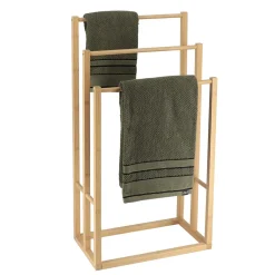 Rangement Salle De Bain|TENDANCE Porte serviette en bambou 3 niveaux (H82 cm) Harmonie Naturel