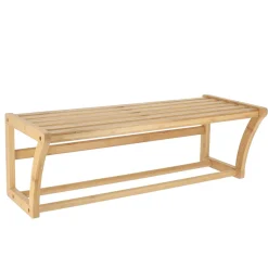 Rangement Salle De Bain|TENDANCE Porte serviette mural bambou (60 x H20 cm) Harmonie Naturel