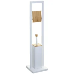 Accessoire Wc|ATMOSPHERA Porte-papier toilettes et brosse WC Natureo Blanc