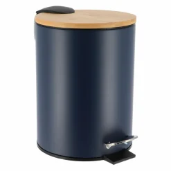 Accessoire Salle De Bain|TENDANCE Poubelle à pédale avec frein de chute Timeless e Bleu