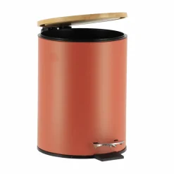 Accessoire Salle De Bain|TENDANCE Poubelle à pédale avec frein de chute Timeless Terracotta